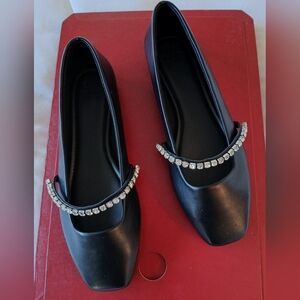 ASOS Black Embellished Mary Jane Flats